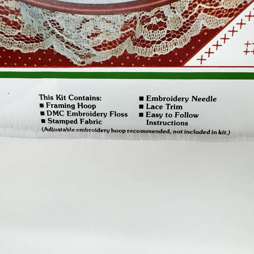 Vintage The New Berlin Co. Stamped Cross Stitch Hoop Kit Merry Christmas Santa